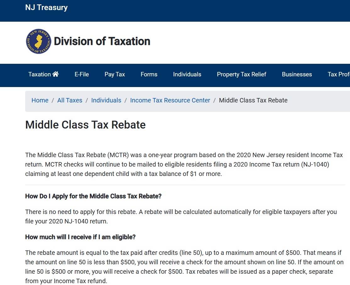 Nj 2023 Tax Rebate