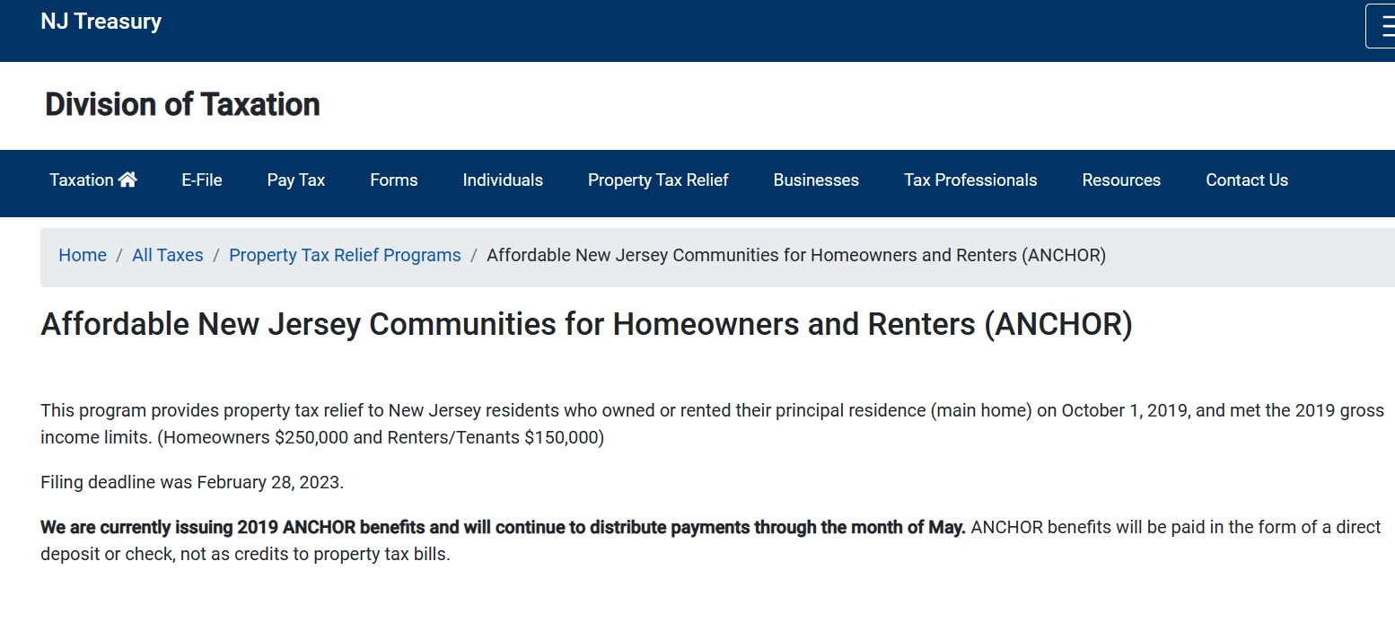 Nj Property Tax Rebate For Renters